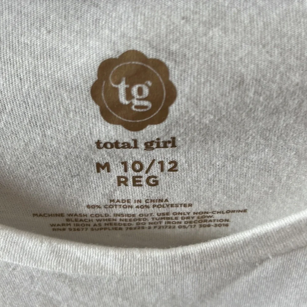 Total Girl white tunic with Good Vibes on front size 10/12 NWOT